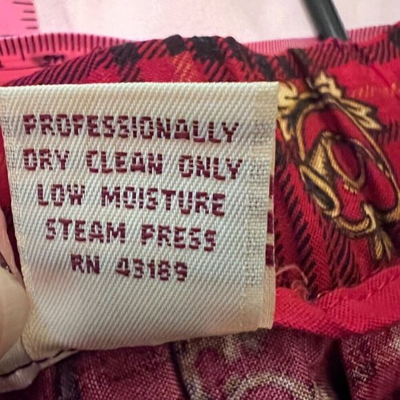 Vintage Susan Bristol Red Black & Gold Tartan Pleated Midi Skirt Fox Hunt Themed - Picture 8 of 9